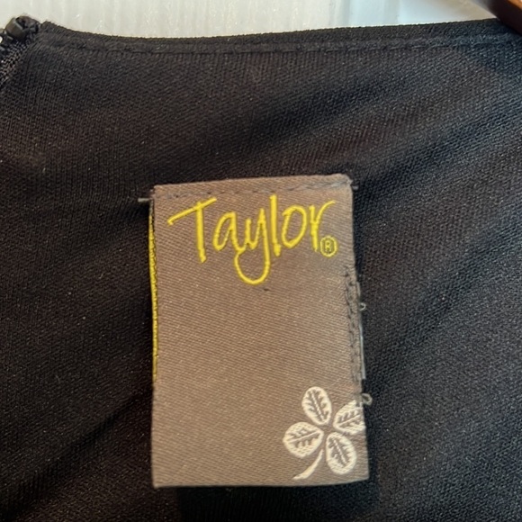 Taylor Sleeveless Fit and Flare LBD Dress with Ruffle Hem Size 10 Black - Picture 2 of 11